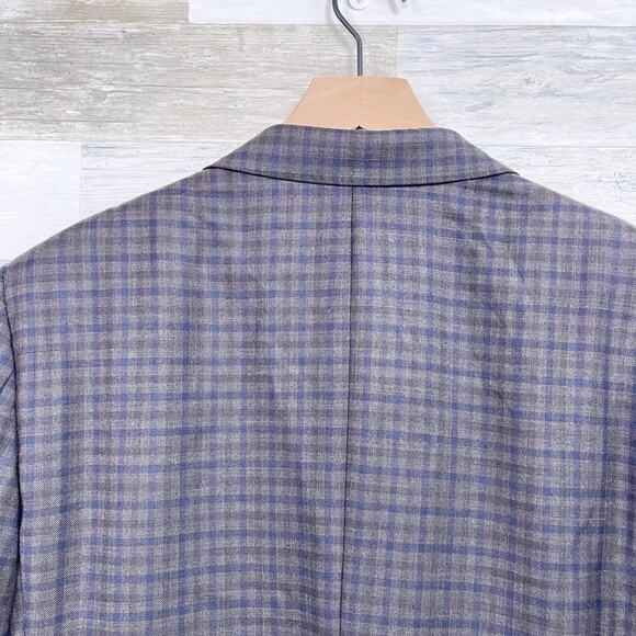 Brooks Brothers E Thomas Regent Sport Coat Brown Plaid Wool Cashmere Mens 42R - Picture 6 of 11